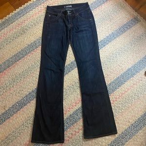 Hudson dark denim bootcut jeans, low rise, size 27